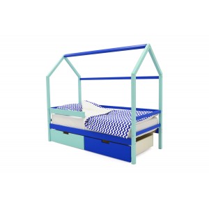 Детская кровать-домик "Svogen мятно-синий"