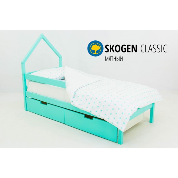 Детская кровать-домик мини "Skogen мятный"