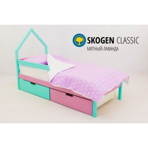 Детская кровать-домик мини "Skogen мятный-лаванда"