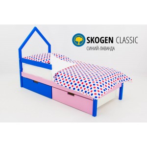 Детская кровать-домик мини "Skogen синий-лаванда"