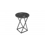 Стол со стеклянной поверхностью ДП 1-03-05 (журнальный) (Черный/Стекло с рисунком мрамор черный)